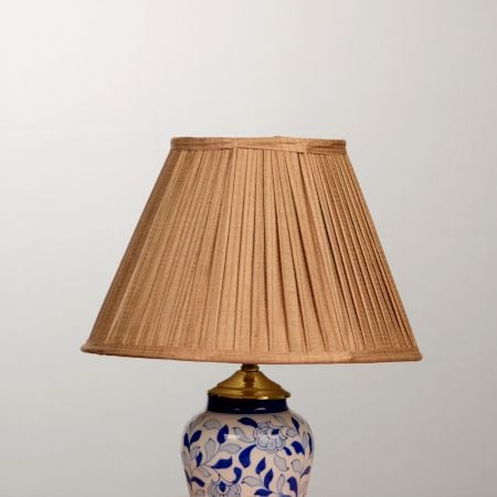 Beige Silk Pleated Empire Lampshade- B22 Holder